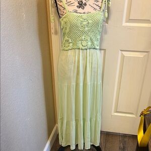 Sybilla Light Green Textured Dress